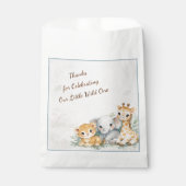 Jongen Safari Kleine Wilde Eén Baby Shower Feest Bedankzakje (Voorkant)