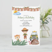 Jongen Safari met joep in Oerwoud op zaterdag Kaart (Staand voorkant)