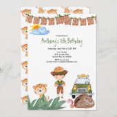 Jongen Safari met joep in Oerwoud op zaterdag Kaart (Voorkant / Achterkant)