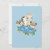 Jongen Safari Oerwoud op Baby shower Kaart (Achterkant)