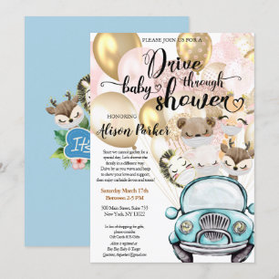 Jongen Safari Oerwoud op Baby shower Kaart