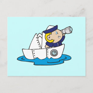 Jongen Sailor in Boat Tshirts en Gifts Briefkaart
