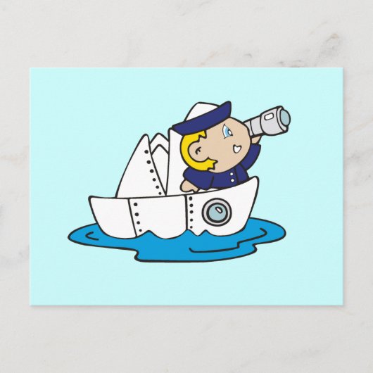 Jongen Sailor in Boat Tshirts en Gifts Briefkaart (Voorkant)