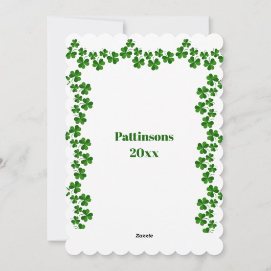  jongen Saint Patricks Day Luck Shamrock Green Feestdagenkaart (Achterkant)