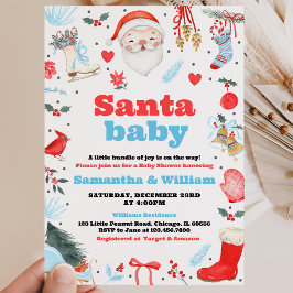 Jongen Santa Baby Baby Shower Kaart