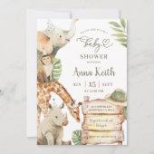 Jongen Savanne Groene Safari Baby Shower Kaart (Voorkant)