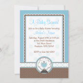 Jongen schaap blauw en bruin babyschoeisel kaart (Voorkant)