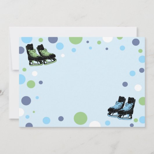 Jongen schaatsen uitnodiging IJsschaatsen Party Bl (Achterkant)
