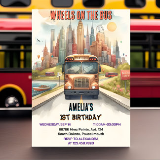 Jongen Schattige Meisje Tour City Party Bus 1e Ver Kaart