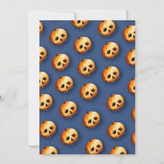 Jongen schedel Grim Reaper Halloween Kaart (Achterkant)