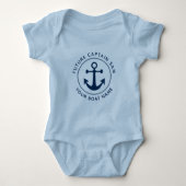 Jongen Scheepvaart Marine Anker Touw Kapitein Boot Romper (Voorkant)