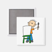 Jongen schilderen magneet (Voorkant / Achterkant)