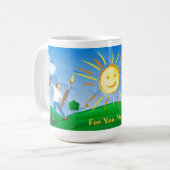 Jongen schilderende hemels koffiemok (Voorkant links)