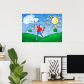 Jongen schilderende hemels poster (Thuiskantoor)