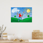 Jongen schilderende hemels poster (Keuken)