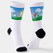 Jongen schilderende hemels sokken (Gebogen)