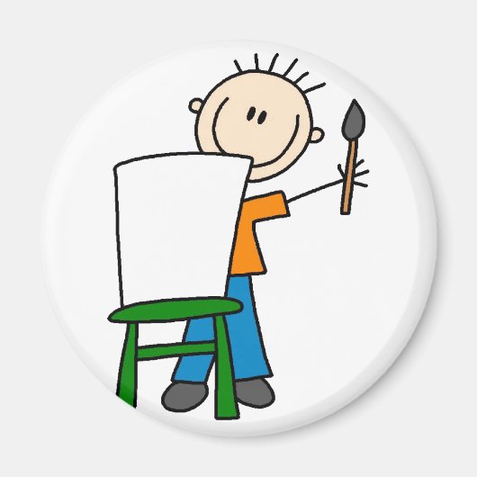 Jongen Schilderschool Magneet (Voorkant)
