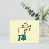 Jongen Schildert Briefkaart (Staand voorkant)