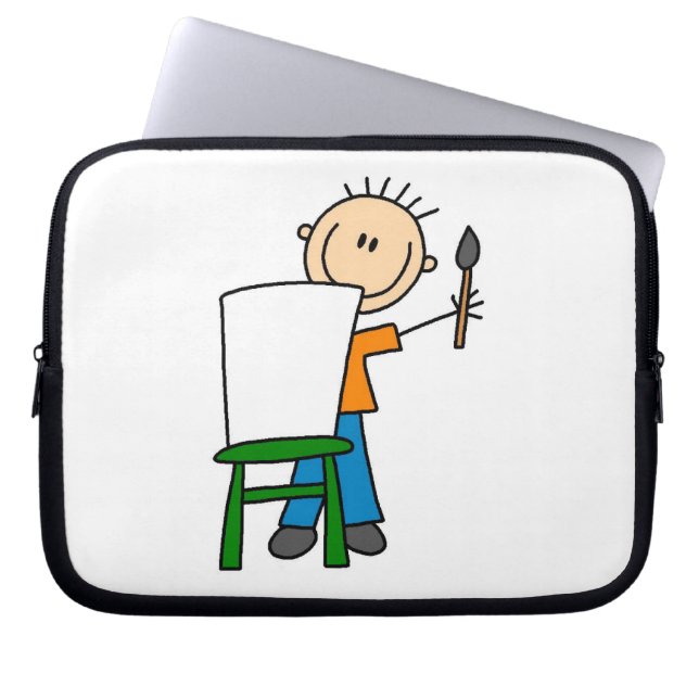 Jongen Schildert Laptop Sleeve (Voorkant)