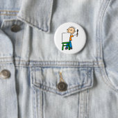 Jongen Schildert Ronde Button 5,7 Cm (In situ)
