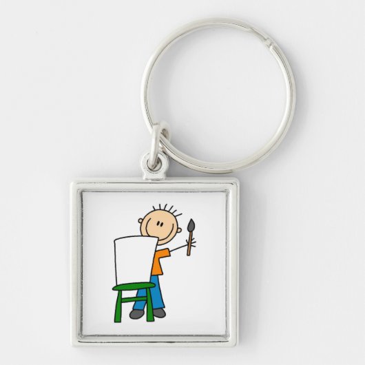 Jongen Schildert Sleutelhanger (Voorkant)