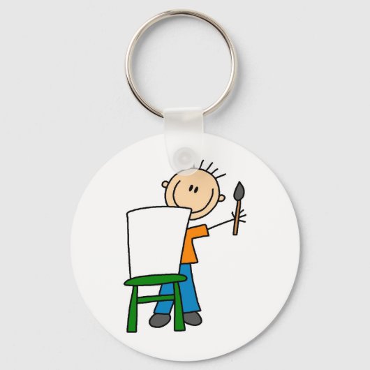 Jongen Schildert Sleutelhanger (Voorkant)