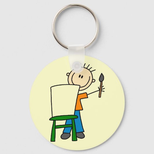 Jongen Schildert Sleutelhanger (Voorkant)
