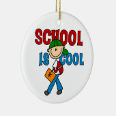 Jongen School is Cool Keramisch Ornament (Rechts)