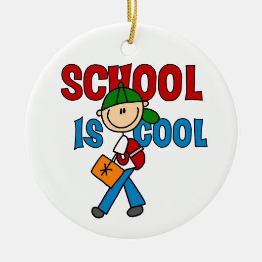 Jongen School is Cool Keramisch Ornament (Voorkant)