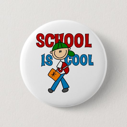 Jongen School is Cool Ronde Button 5,7 Cm (Voorkant)