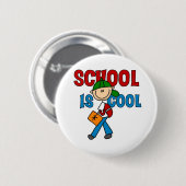 Jongen School is Cool Ronde Button 5,7 Cm (Voorkant /achterkant)