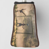 Jongen schoppen een football in het water Putter Golfheadcover (Draai 90)