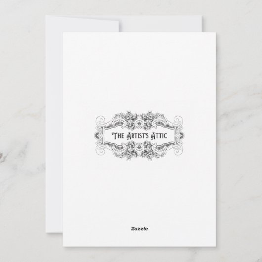 Jongen schrijven, kat op schouder, handgemaakt/ Cl Feestdagenkaart (Achterkant)