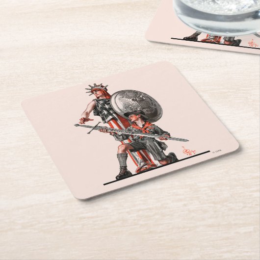 Jongen Scout en Liberty Kartonnen Onderzetters (Schuin)