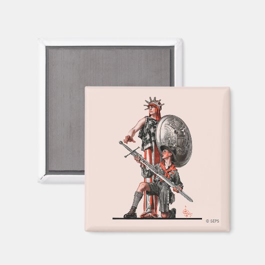 Jongen Scout en Liberty Magneet (Voorkant / Achterkant)