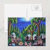 Jongen Scouts Camp out Folk Art Briefkaarten (Voorkant / Achterkant)