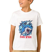 Jongen: Shark Attack Cotton T-Shirt | Kinderen kle