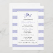 Jongen Shower Invitation - Baby Octopus Kaart (Voorkant / Achterkant)