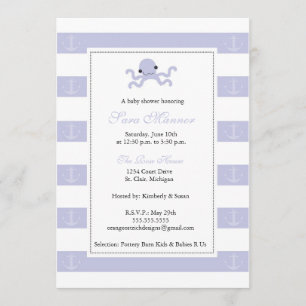 Jongen Shower Invitation - Baby Octopus Kaart