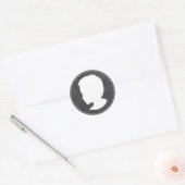 Jongen Silhouet Chalkboard Baby shower Favors Ronde Sticker (Envelop)