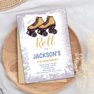 Jongen Skating Birthday-uitnodigingen Kaart