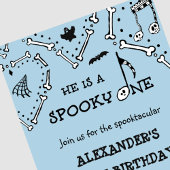 Jongen Skull Spooky een Halloween 1 verjaardag Kaart