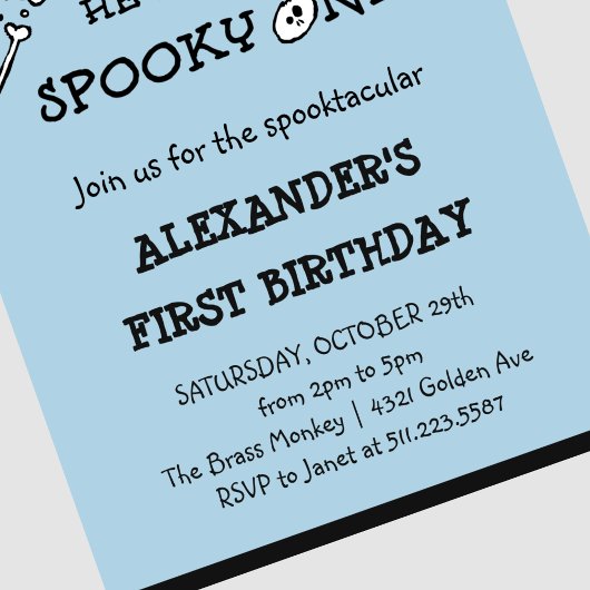 Jongen Skull Spooky een Halloween 1 verjaardag Kaart