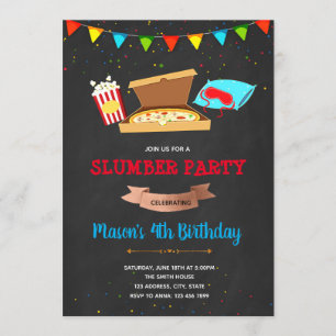 Jongen sleepover kaart