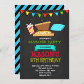 Jongen sleepover kaart (Voorkant / Achterkant)