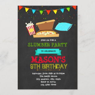 Jongen sleepover kaart