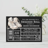 Jongen Sneaker Bal Verjaardagsfeestje Kaart (Staand voorkant)