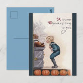  jongen snuiven Turkije Thanksgiving Briefkaart (Voorkant / Achterkant)