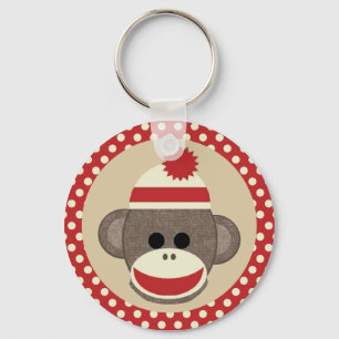Jongen Sock aap sleutelhanger