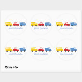 Jongen Speelgoed Kleurrijke Vervoer Auto Bus Vrach Ronde Sticker (Vel)